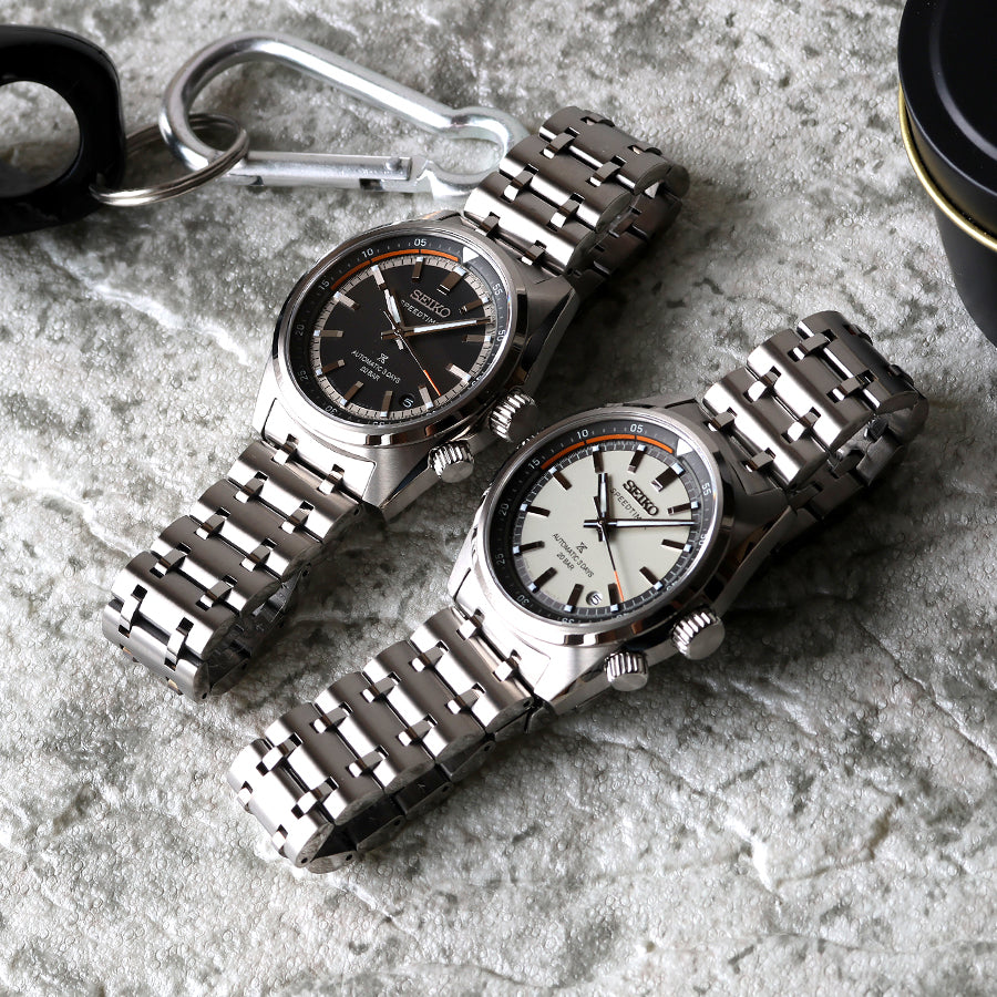 カウントダウン目盛りつき内転リングと70年代に確立したSeikoスポーツウオッチ伝統のフローシェイプが融合した6Rキャリバー搭載のデザインライン⌚