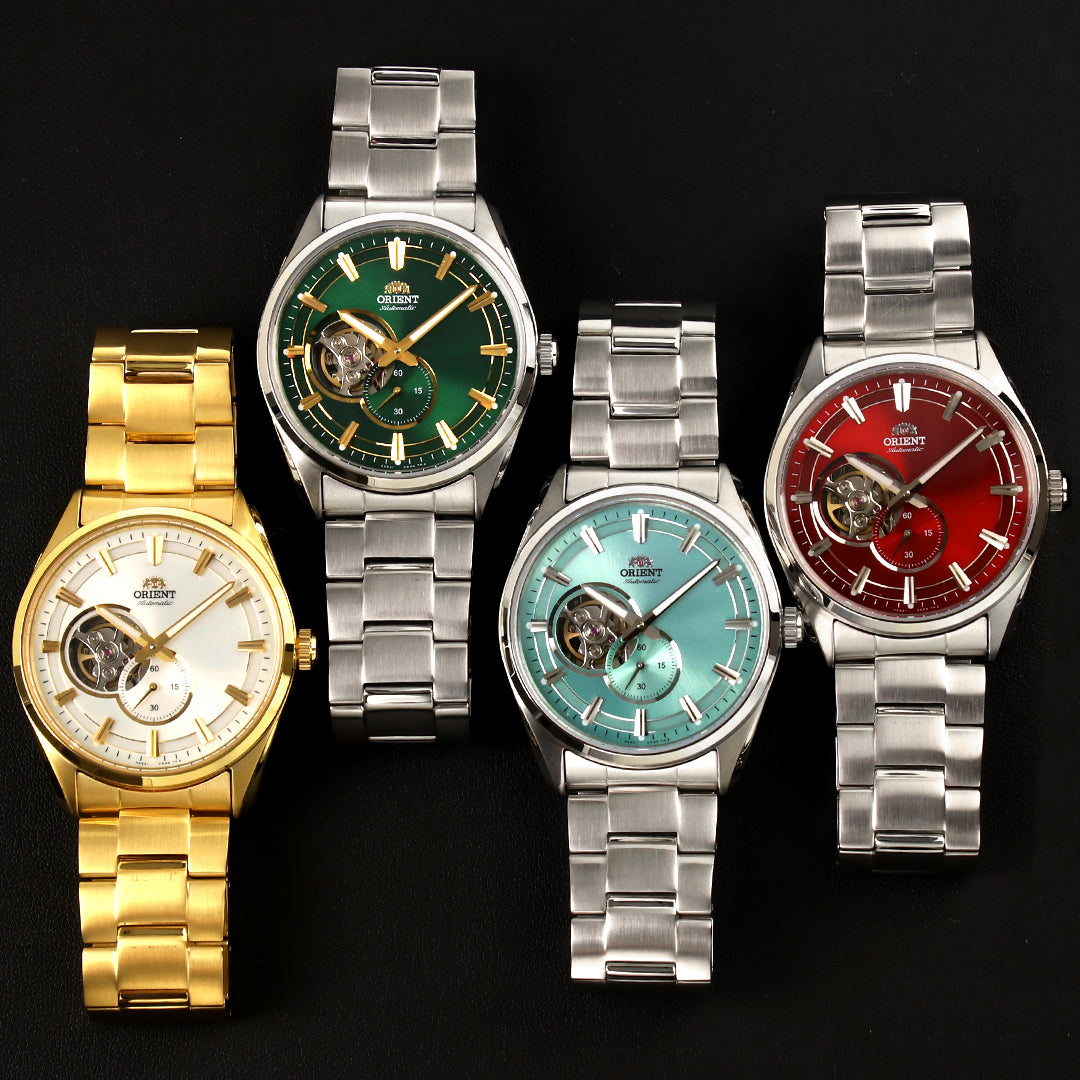 オリエントより、小秒を搭載したセミスケルトンのモデルがコンテンポラリーコレクションに登場⌚