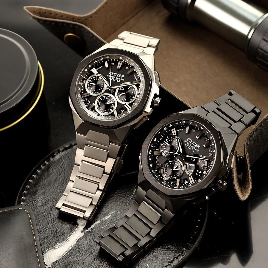 八角形のベゼルはアテッサ初のセラミックス素材❗⌚