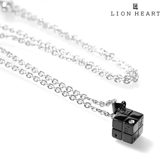 ライオンハート ネックレス メンズ ブランド LION HEART キュービック 04N136SM ブラック シルバー アクセサリー 04N136SM