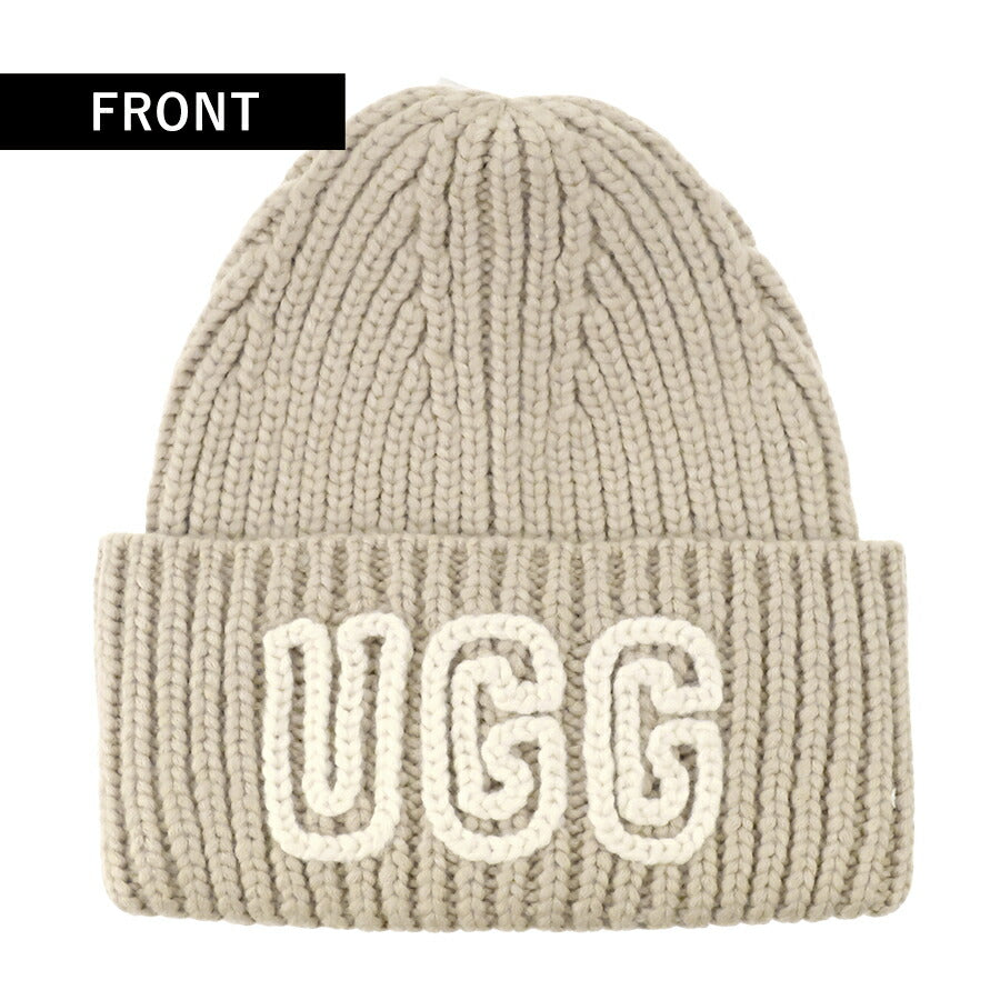 アグ ニット帽 メンズ レディース ブランド UGG CHUNKY CRAFTED RIB BEANIE ロゴ 102345 White pepper 帽子 102345-WHPR