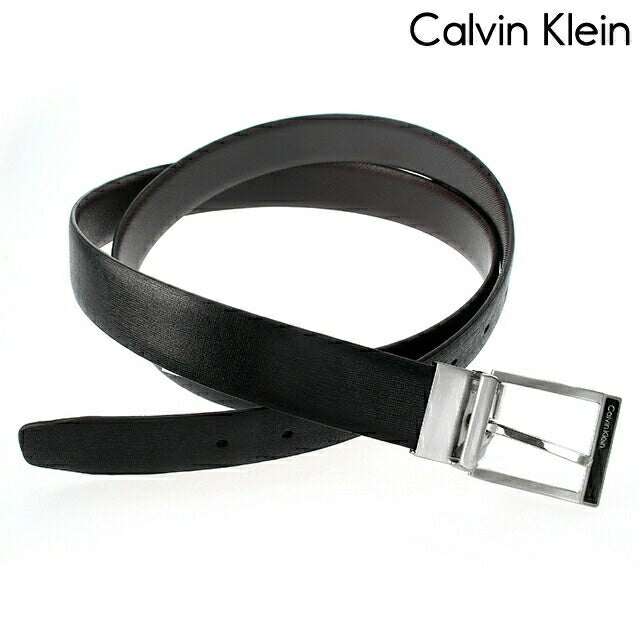 カルバンクライン ベルト メンズ ブランド Leather 革 レザー リバーシブル 11CK010021 表:ブラック 裏:ダークブラウン 小物 11CK010021