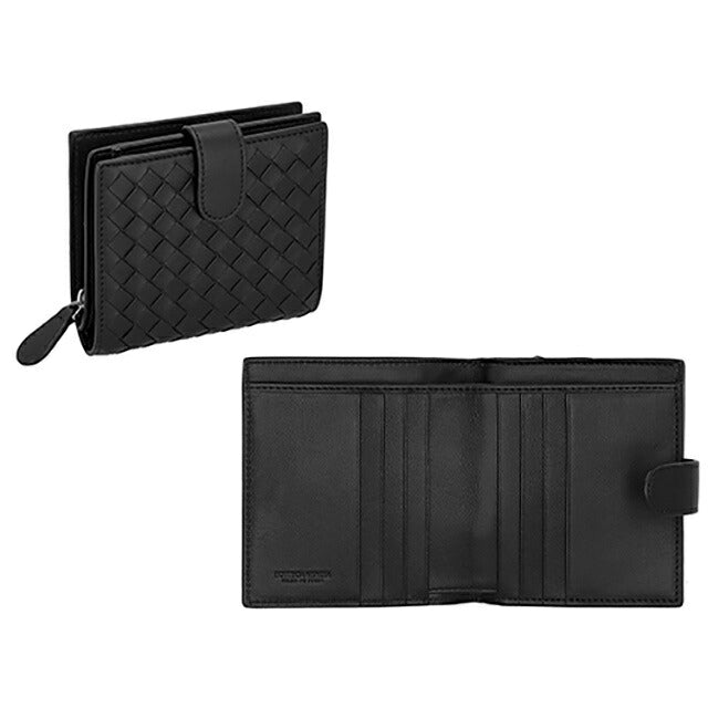 ボッテガ・ヴェネタ 二つ折り財布 メンズ レディース ブランド BOTTEGA VENETA 121059-V3UN1 ブラック 121059-V3UN1-8803