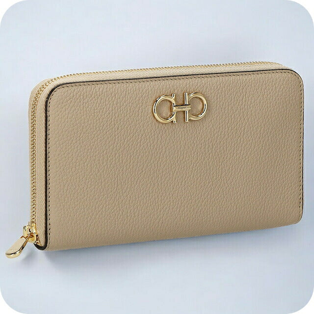 フェラガモ 長財布 レディース ブランド Ferragamo 220405CALF DAINO 758 663 ベージュ 220405CALF-DAINO-758-663