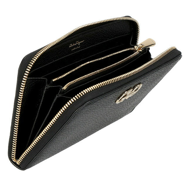 フェラガモ 長財布 レディース ブランド Ferragamo 220405CALF NER 758 661 ブラック 220405CALF-NER-758-661