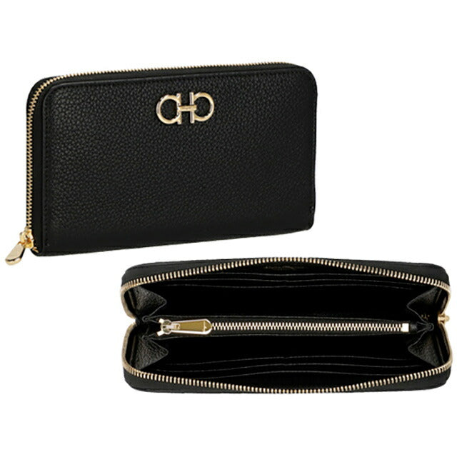 フェラガモ 長財布 レディース ブランド Ferragamo 220405CALF NER 758 661 ブラック 220405CALF-NER-758-661