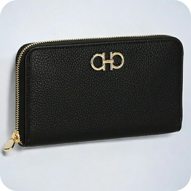 フェラガモ 長財布 レディース ブランド Ferragamo 220405CALF NER 758 661 ブラック 220405CALF-NER-758-661