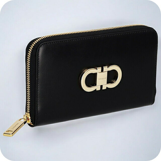 フェラガモ 長財布 レディース ブランド Ferragamo 220626CALF NER 770 772 ブラック 220626CALF-NER-770-772