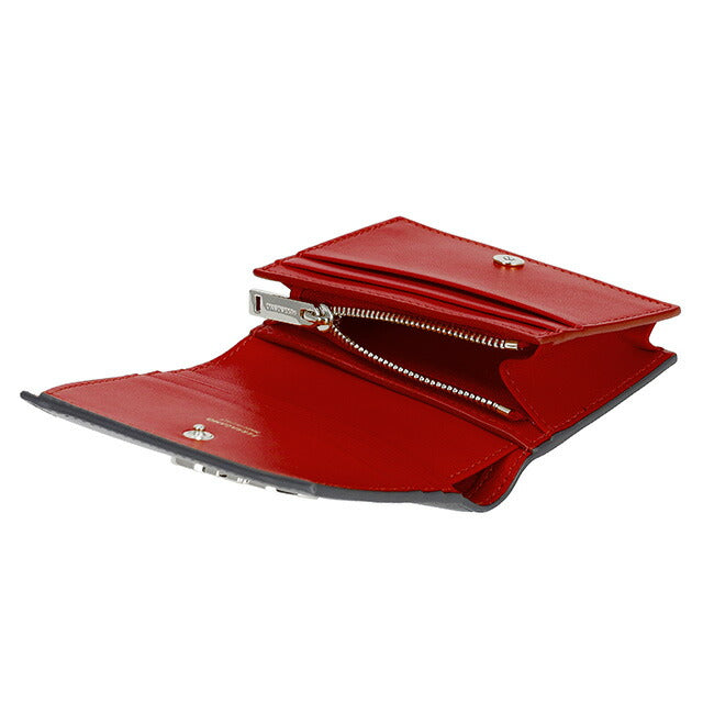 フェラガモ 二つ折り財布 レディース ブランド Ferragamo 220627CALF NE FR 770 769 ブラック/レッド 220627CALF-NE-FR-770-769