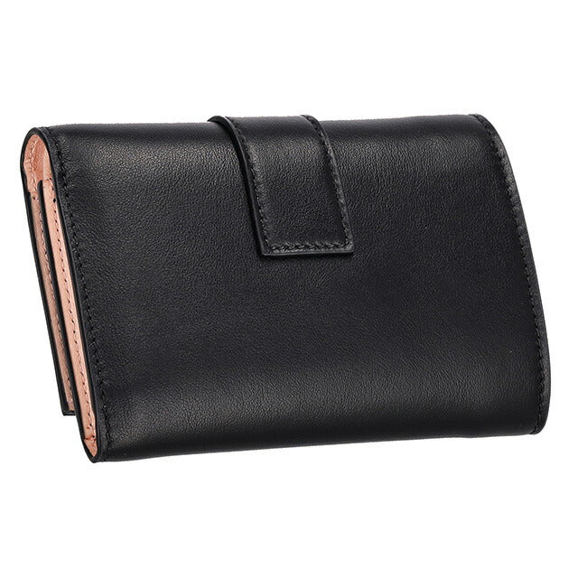 フェラガモ 三つ折り財布 レディース ブランド Ferragamo 220630CALF NE NP 770 860 ブラック/ピンク 220630CALF-NE-NP-770-860