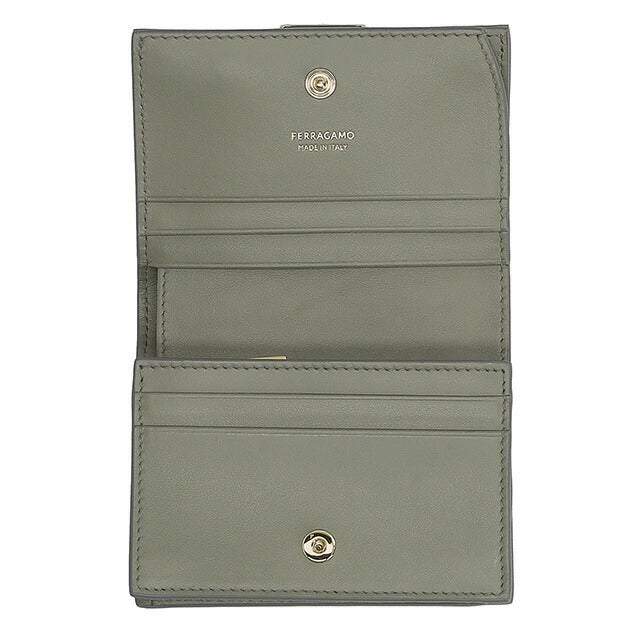 フェラガモ 二つ折り財布 レディース ブランド Ferragamo 220633CALF ASHGY 775 288 アッシュ 220633CALF-ASHGY-775-288