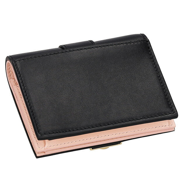 フェラガモ 二つ折り財布 レディース ブランド Ferragamo 220633CALF NE NP 770 850 ブラック/ピンク 220633CALF-NE-NP-770-850