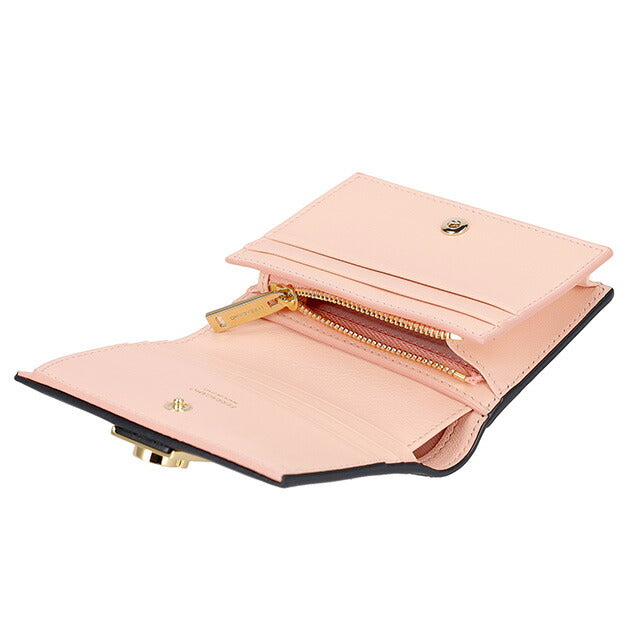 フェラガモ 二つ折り財布 レディース ブランド Ferragamo 220633CALF NE NP 770 850 ブラック/ピンク 220633CALF-NE-NP-770-850