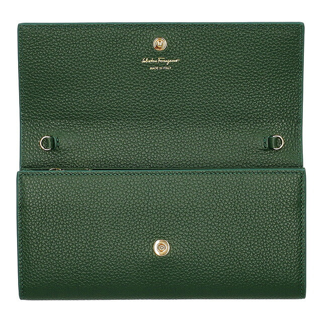 フェラガモ 長財布 レディース ブランド Ferragamo 220636CALF FORGR 775 062 グリーン 220636CALF-FORGR-775-062
