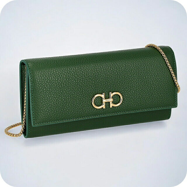フェラガモ 長財布 レディース ブランド Ferragamo 220636CALF FORGR 775 062 グリーン 220636CALF-FORGR-775-062