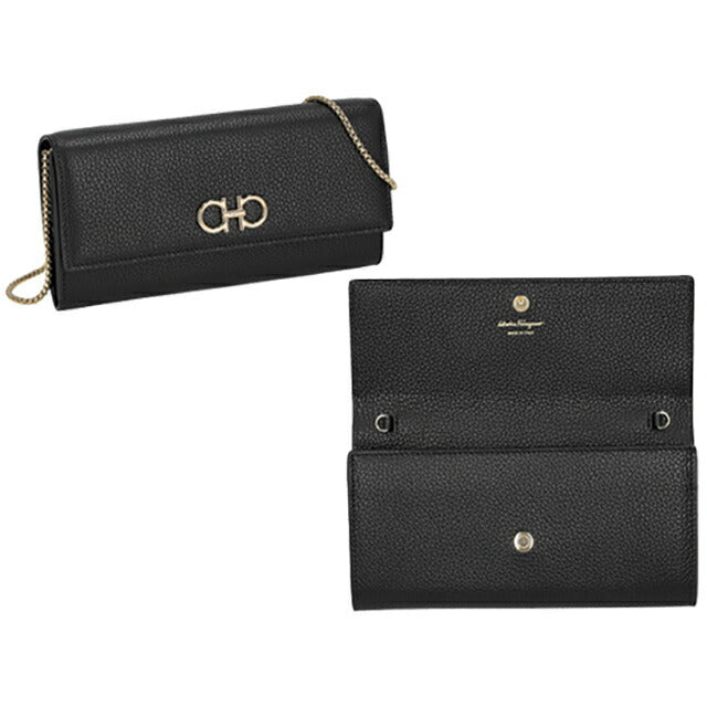 フェラガモ 長財布 レディース ブランド Ferragamo 220636CALF NERR 770 374 ブラック 220636CALF-NERR-770-374