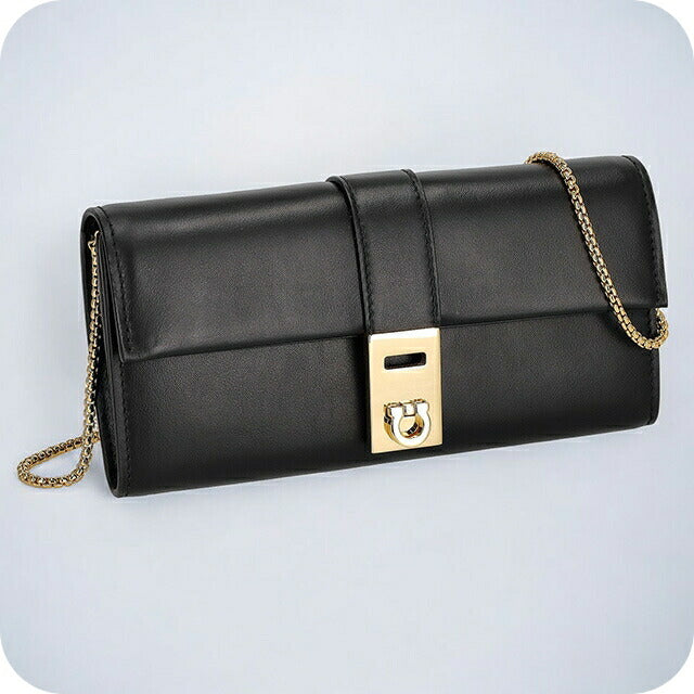 フェラガモ 長財布 レディース ブランド Ferragamo 220668CALF NER 775 132 ブラック 220668CALF-NER-775-132