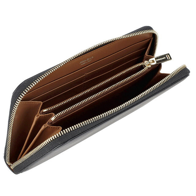 フェラガモ 長財布 レディース ブランド Ferragamo 220795CALF NE NC 775 336 ブラック/ブラウン 220795CALF-NE-NC-775-336