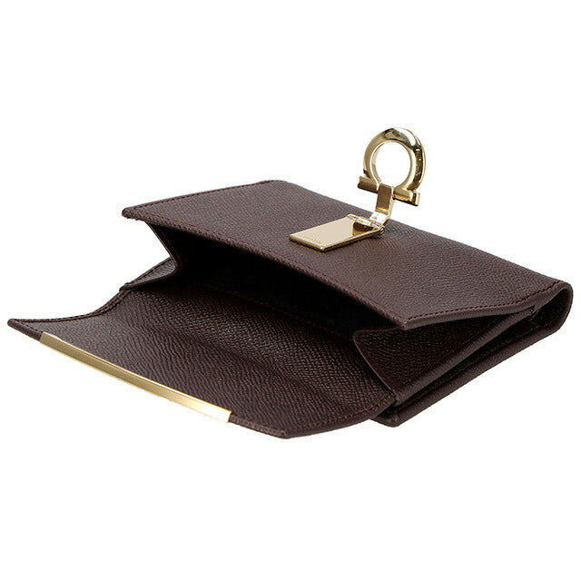 フェラガモ 二つ折り財布 レディース ブランド Ferragamo 22C877CALF GA BR 758 590 ブラウン 22C877CALF-GA-BR-758-590
