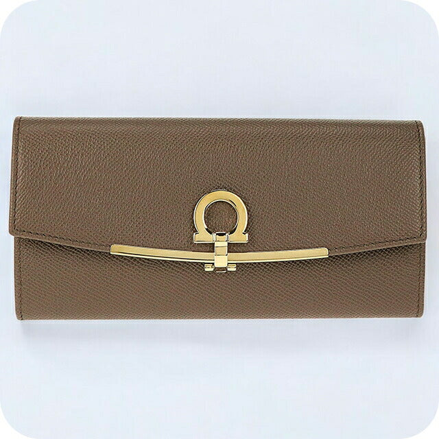 フェラガモ 長財布 レディース ブランド Ferragamo 22D150PEBBLE CARAW 714 922 ブラウン 22D150PEBBLE-CARAW-714-922