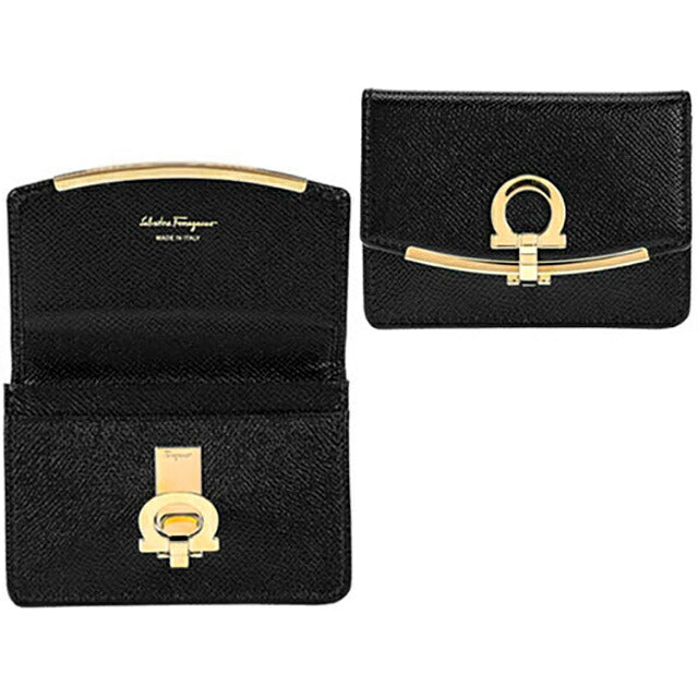 フェラガモ 名刺入れ レディース ブランド Ferragamo 22D198PEBBLE NER 683 350 ブラック 22D198PEBBLE-NER-683-350