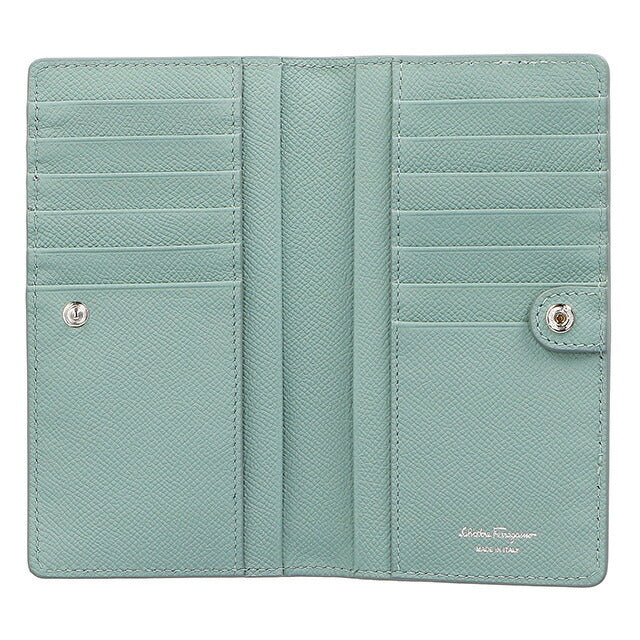 フェラガモ 長財布 レディース ブランド Ferragamo 22D779CALF LUCCH 770 018 ライトグリーン 22D779CALF-LUCCH-770-018