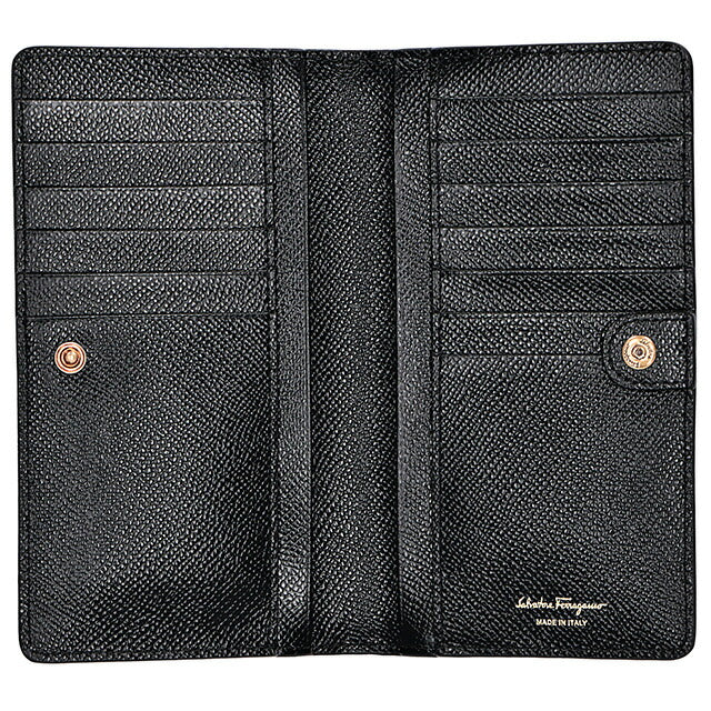 フェラガモ 長財布 レディース ブランド Ferragamo 22D779PEBBLE NER 726 510 ブラック 22D779PEBBLE-NER-726-510