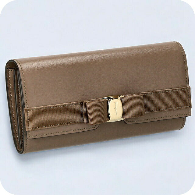 フェラガモ 長財布 レディース ブランド Ferragamo 22E008CALF CARAW 741 347 キャメル 22E008CALF-CARAW-741-347