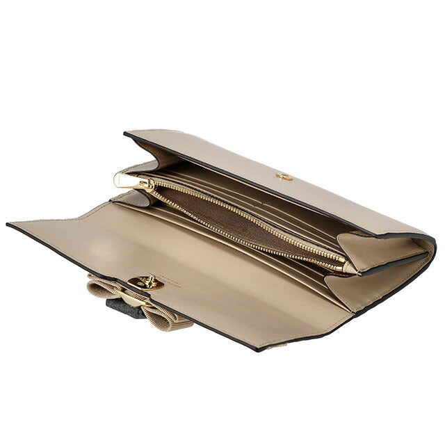 フェラガモ 長財布 レディース ブランド Ferragamo 22E008CALF DAINO 758 773 グレージュ 22E008CALF-DAINO-758-773