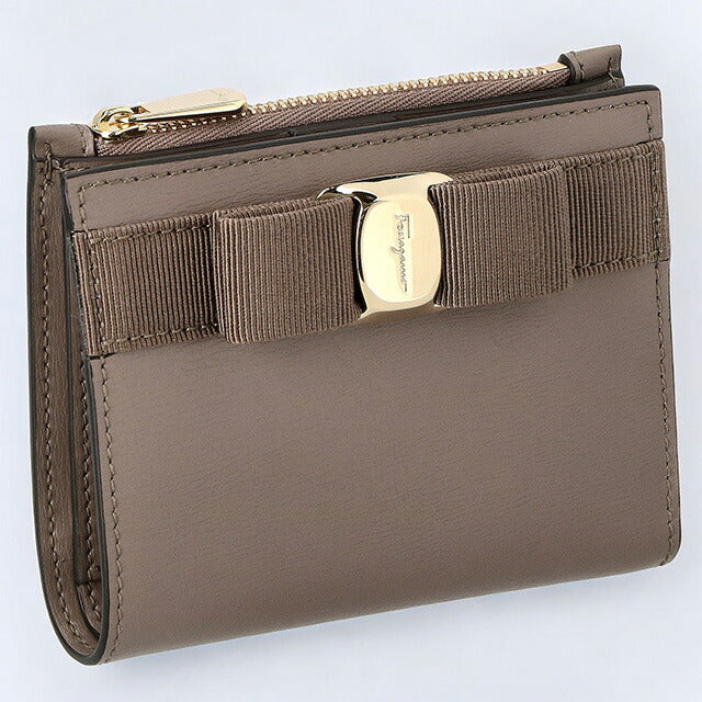 フェラガモ 二つ折り財布 レディース ブランド Ferragamo 22E009CALF CARAW 741 349 キャメル 22E009CALF-CARAW-741-349