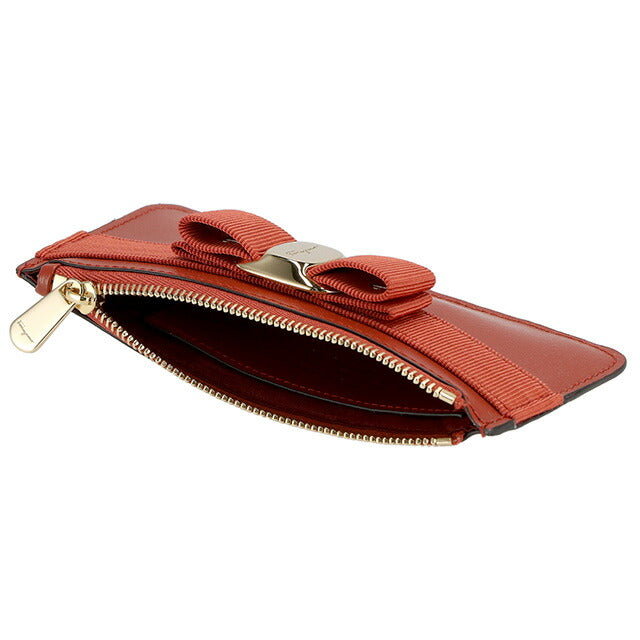 フェラガモ コインケース レディース ブランド Ferragamo 22E010CALF RAMAS 758 790 レッドブラウン 22E010CALF-RAMAS-758-790