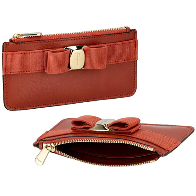 フェラガモ コインケース レディース ブランド Ferragamo 22E010CALF RAMAS 758 790 レッドブラウン 22E010CALF-RAMAS-758-790