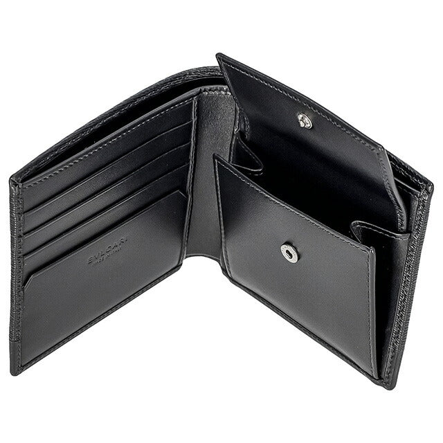 ブルガリ 二つ折り財布 メンズ ブランド BVLGARI 280899 BLK ブラック ウォレット 高級 おしゃれ プレゼント 実用的