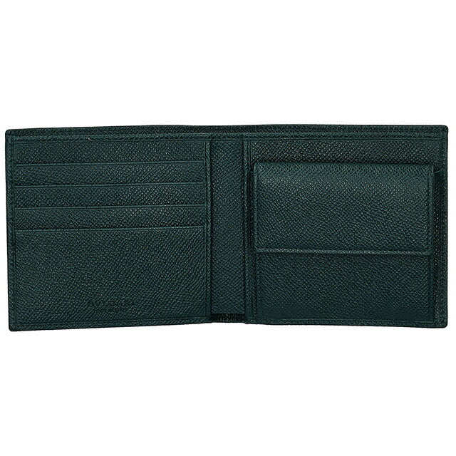 ブルガリ 二つ折り財布 メンズ ブランド BVLGARI 282101 TEATO ブルーグリーン 282101-TEATO