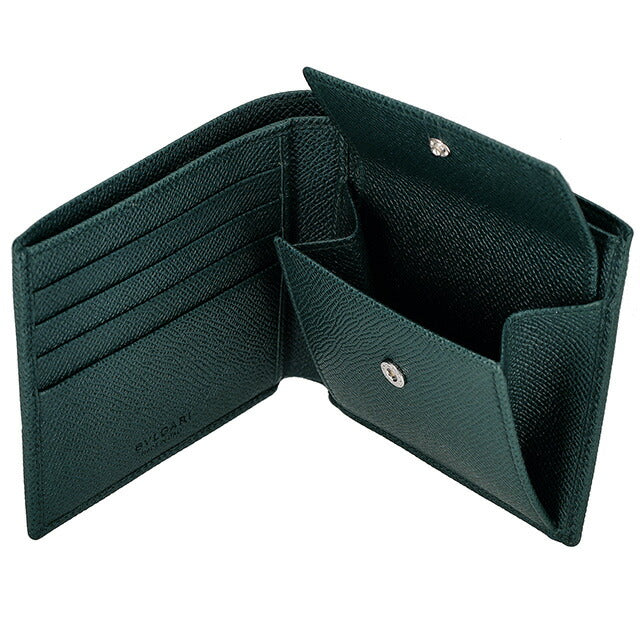 ブルガリ 二つ折り財布 メンズ ブランド BVLGARI 282101 TEATO ブルーグリーン 282101-TEATO