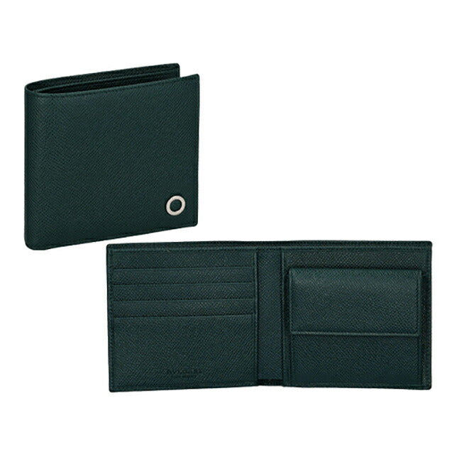 ブルガリ 二つ折り財布 メンズ ブランド BVLGARI 282101 TEATO ブルーグリーン 282101-TEATO