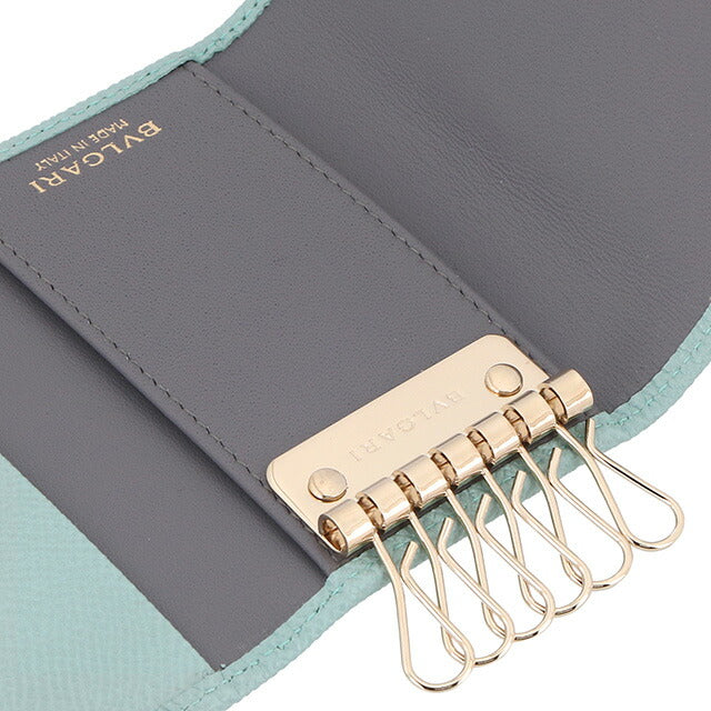 ブルガリ キーケース レディース ブランド BVLGARI レザー 287262 GLATU ターコイズ 287262-GLATU