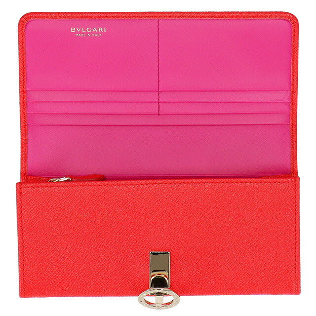 ブルガリ 長財布 レディース ブランド BVLGARI レザー 288180 SSCOR レッド 288180-SSCOR