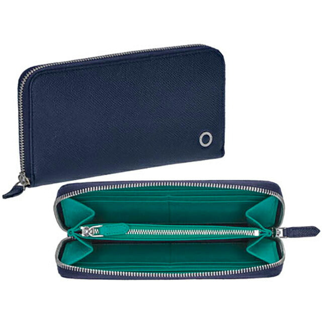 ブルガリ 長財布 メンズ ブランド BVLGARI レザー 288254 BL ME ネイビー/グリーン 288254-BL-ME