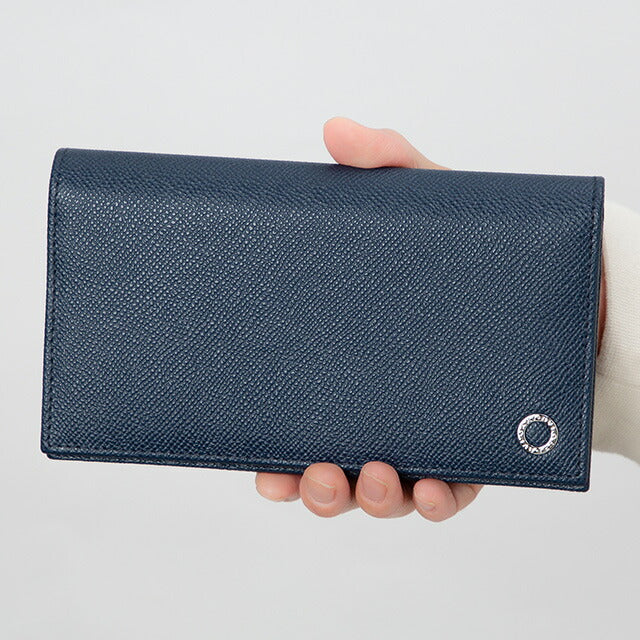 ブルガリ 長財布 メンズ ブランド BVLGARI レザー 288259 ネイビー 288259-BL-ME