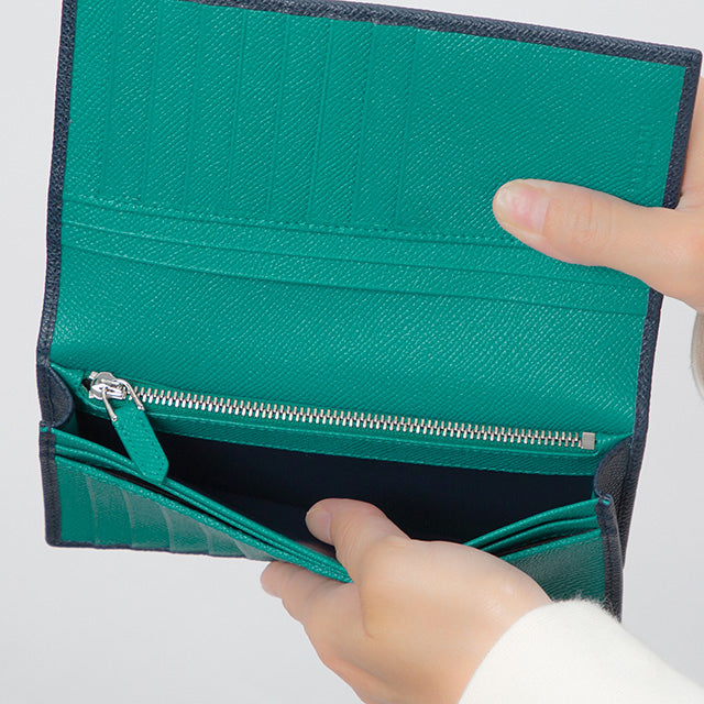 ブルガリ 長財布 メンズ ブランド BVLGARI レザー 288259 ネイビー 288259-BL-ME