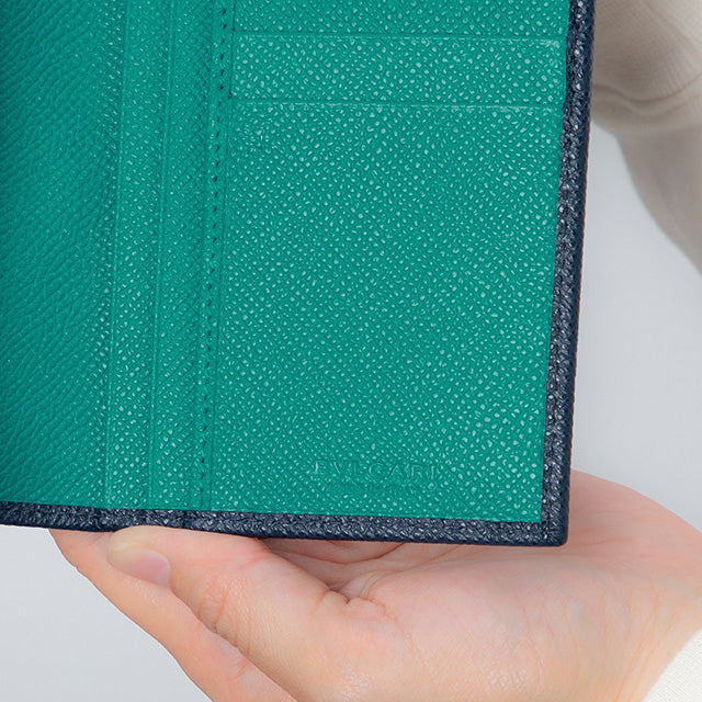 ブルガリ 長財布 メンズ ブランド BVLGARI レザー 288259 ネイビー 288259-BL-ME