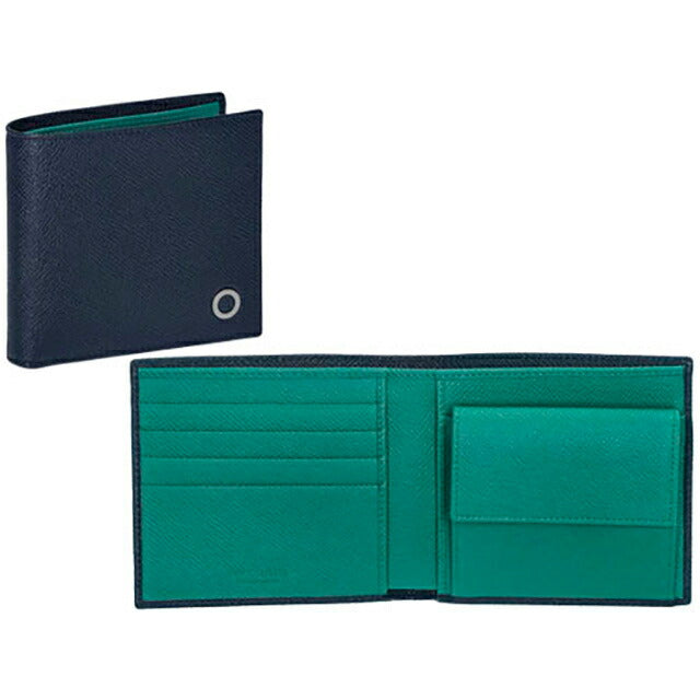 ブルガリ 二つ折り財布 メンズ ブランド BVLGARI レザー 288275 BL ME ブルー/ターコイズ 288275-BL-ME