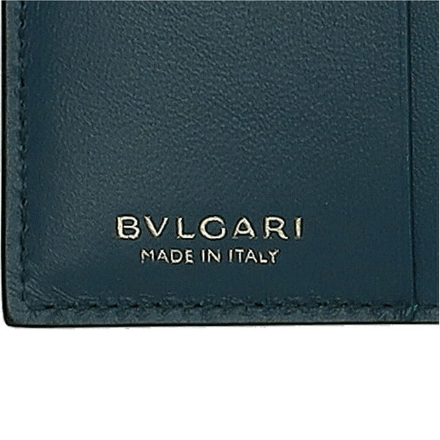 ブルガリ 二つ折り財布 レディース ブランド BVLGARI 291749 BLK ブラック/グリーン ウォレット 高級 おしゃれ プレゼント 実用的