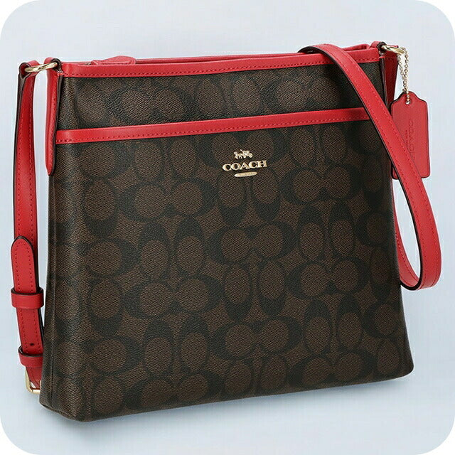 コーチ ショルダーバッグ レディース ブランド COACH シグネチャー 29210 IML72 1 ブラウン/レッド 29210-IML72-1