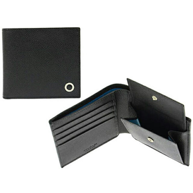 ブルガリ 二つ折り財布 メンズ ブランド BVLGARI 30396GRAIN BLK ブラック 30396GRAIN-BLK