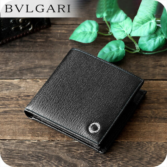 ブルガリ 二つ折り財布 メンズ ブランド BVLGARI 30396GRAIN BLK