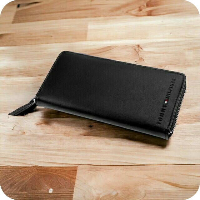 トミー ヒルフィガー 財布 メンズ ブランド 長財布 革 レザーウォレット 小銭入れあり Wellesley 31TL13X015-001 ブラック 31TL13X015-001