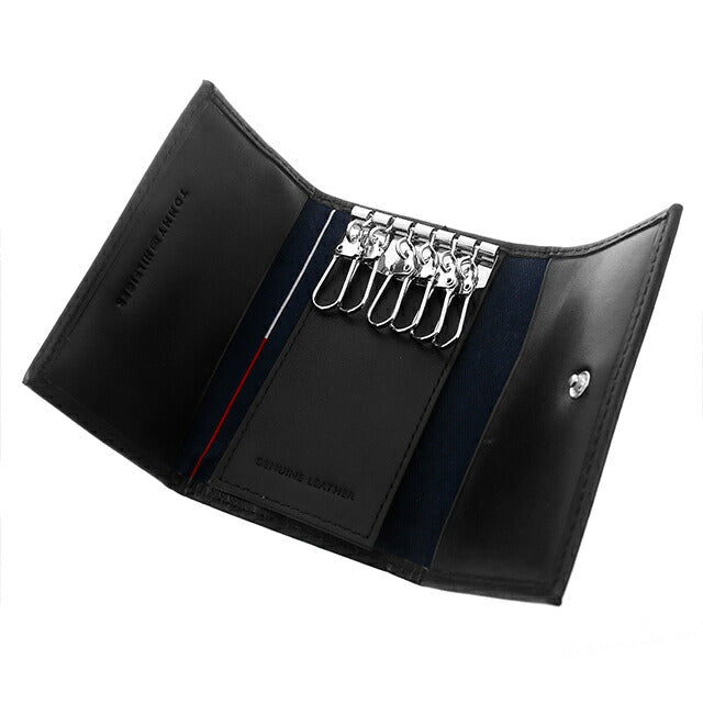 トミー ヒルフィガー キーケース メンズ ブランド Wellesley Leather 革 レザー 31TL17X005-001 ブラック 小物 31TL17X005-001