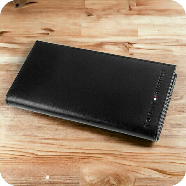 トミー ヒルフィガー 財布 メンズ ブランド 長財布 革 レザーウォレット 小銭入れあり Wellesley 31TL19X006-001 ブラック 31TL19X006-001
